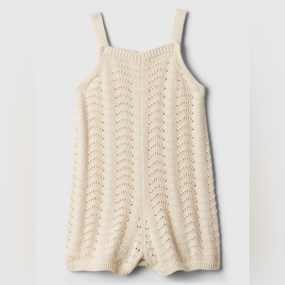 GAP Other - Baby GAP Crochet Sweater Knit Vanilla Cream Boho Indie Vintage-inspired Romper